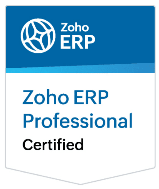 Zoho ERP Professional Certified badge